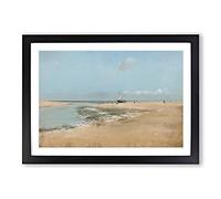 Big Box Art The Beach at Low Tide by Edgar Degas Framed Wall Art Picture Print Ready to Hang, Black A2 (62 x 45 cm)