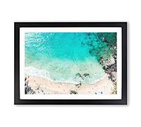 Big Box Art The Beach in Hawaii Painting Framed Wall Art Picture Print Ready to Hang, Black A2 (62 x 45 cm)