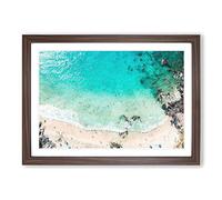 Big Box Art The Beach in Hawaii Painting Framed Wall Art Picture Print Ready to Hang, Walnut A2 (62 x 45 cm)