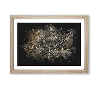 Big Box Art The Beauty of an Autumn Leaf Paint Splash Framed Wall Art Picture Print Ready to Hang, Oak A2 (62 x 45 cm)