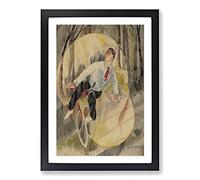 Big Box Art The Bicycle Rider by Charles Demuth Framed Wall Art Picture Print Ready to Hang, Black A2 (62 x 45 cm)