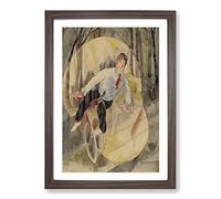 Big Box Art The Bicycle Rider by Charles Demuth Framed Wall Art Picture Print Ready to Hang, Walnut A2 (62 x 45 cm)