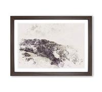 Big Box Art The Bixby Creek Bridge in California Watercolour Framed Wall Art Picture Print Ready to Hang, Walnut A2 (62 x 45 cm)