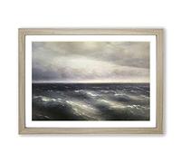 Big Box Art The Black Sea by Ivan Aivazovsky Framed Wall Art Picture Print Ready to Hang, Oak A2 (62 x 45 cm)