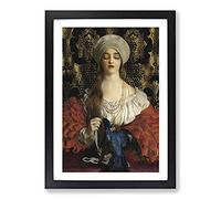 Big Box Art The Blue Bird by Frank Cowper Cadogan Framed Wall Art Picture Print Ready to Hang, Black A2 (62 x 45 cm)