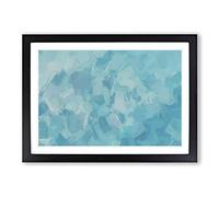 Big Box Art The Blue Waters in Abstract Framed Wall Art Picture Print Ready to Hang, Black A2 (62 x 45 cm)