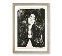 Big Box Art The Brooch Eva Mudocci by Edvard Munch Framed Wall Art Picture Print Ready to Hang, Oak A2 (62 x 45 cm)