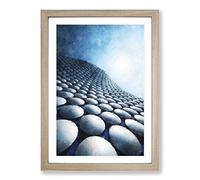 Big Box Art The Bullring in Birmingham Painting Framed Wall Art Picture Print Ready to Hang, Oak A2 (62 x 45 cm)