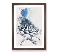 Big Box Art The Bullring in Birmingham Watercolour Framed Wall Art Picture Print Ready to Hang, Walnut A2 (62 x 45 cm)