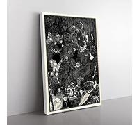 Big Box Art The Cave of Spleen by Aubrey Beardsley Canvas Wall Art Print Ready to Hang Picture, 76 x 50 cm (30 x 20 Inch), Black, Black, Black