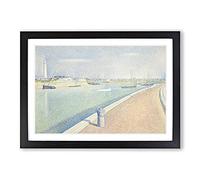 Big Box Art The Channel at Gravelines Vol.1 by Georges Seurat Framed Wall Art Picture Print Ready to Hang, Black A2 (62 x 45 cm)