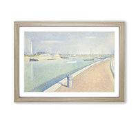 Big Box Art The Channel at Gravelines Vol.1 by Georges Seurat Framed Wall Art Picture Print Ready to Hang, Oak A2 (62 x 45 cm)