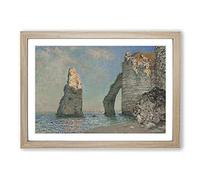 Big Box Art The Cliffs at Etretat by Claude Monet Framed Wall Art Picture Print Ready to Hang, Oak A2 (62 x 45 cm)