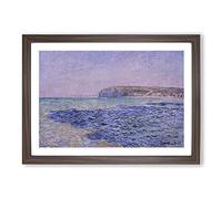Big Box Art The Cliffs at Pourville by Claude Monet Framed Wall Art Picture Print Ready to Hang, Walnut A2 (62 x 45 cm)