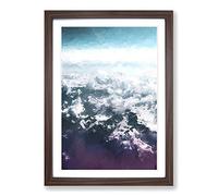 Big Box Art The Clouds Above The Mountains in Abstract Framed Wall Art Picture Print Ready to Hang, Walnut A2 (62 x 45 cm)