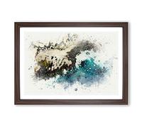 Big Box Art The Coast of Honolulu Hawaii in Abstract Framed Wall Art Picture Print Ready to Hang, Walnut A2 (62 x 45 cm)