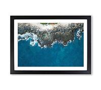 Big Box Art The Coast of Waianae in Honolulu Hawaii Framed Wall Art Picture Print Ready to Hang, Black A2 (62 x 45 cm)