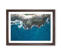 Big Box Art The Coast of Waianae in Honolulu Hawaii Framed Wall Art Picture Print Ready to Hang, Walnut A2 (62 x 45 cm)