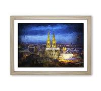 Big Box Art The Cologne Cathedral in Germany Framed Wall Art Picture Print Ready to Hang, Oak A2 (62 x 45 cm)