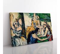 Big Box Art The Courtesans by Paul Cezanne Canvas Wall Art Print Ready to Hang Picture, 76 x 50 cm (30 x 20 Inch), Brown, Green, Black