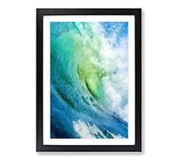 Big Box Art The Curl of a Wave in Abstract Framed Wall Art Picture Print Ready to Hang, Black A2 (62 x 45 cm)