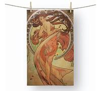 Big Box Art The Dance by Alphonse Mucha - 100% Cotton (72 x 44 cm) Kitchen Tea Towel, Dish Cloth for Drying, Cleaning and Washing - Absorbent and Quick Drying