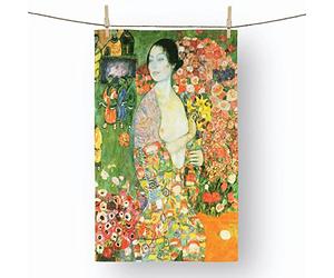 Big Box Art The Dancer by Gustav klimt - 100% Cotton (72 x 44 cm) Kitchen Tea Towel, Dish Cloth for Drying, Cleaning and Washing - Absorbent and Quick Drying