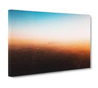 Big Box Art The Downtown Los Angeles Skyline Canvas Wall Art Framed Picture Print, 30 x 20 Inch (76 x 50 cm), White, Blue, Turquoise, Orange