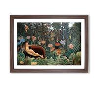 Big Box Art The Dream by Henri Rousseau Framed Wall Art Picture Print Ready to Hang, Walnut A2 (62 x 45 cm)