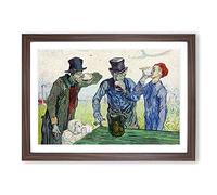Big Box Art The Drinkers After Daumier by Vincent Van Gogh Framed Wall Art Picture Print Ready to Hang, Walnut A2 (62 x 45 cm)