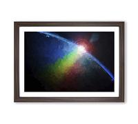 Big Box Art The Earths Atmosphere in Abstract Framed Wall Art Picture Print Ready to Hang, Walnut A2 (62 x 45 cm)