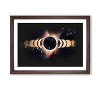 Big Box Art The Eclipse Paint Splash Framed Wall Art Picture Print Ready to Hang, Walnut A2 (62 x 45 cm)