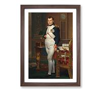 Big Box Art The Emperor Napoleon by Jacques Louis-David Framed Wall Art Picture Print Ready to Hang, Walnut A2 (62 x 45 cm)