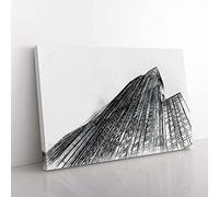 Big Box Art The Empire State Building in Abstract Canvas Wall Art Print Ready to Hang Picture, 76 x 50 cm (30 x 20 Inch), White, Black, Grey, Black