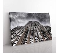 Big Box Art The Empire State Building Vol.1 Painting Canvas Wall Art Print Ready to Hang Picture, 76 x 50 cm (30 x 20 Inch), Grey, Black, Grey