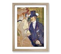 Big Box Art The Englishman by Henri De Toulouse-Lautrec Framed Wall Art Picture Print Ready to Hang, Oak A2 (62 x 45 cm)