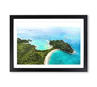 Big Box Art The Escondido Beach in Costa Rica Painting Framed Wall Art Picture Print Ready to Hang, Black A2 (62 x 45 cm)