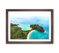 Big Box Art The Escondido Beach in Costa Rica Painting Framed Wall Art Picture Print Ready to Hang, Walnut A2 (62 x 45 cm)