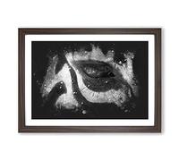 Big Box Art The Eye of a Zebra Paint Splash Framed Wall Art Picture Print Ready to Hang, Walnut A2 (62 x 45 cm)