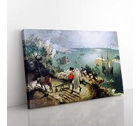 Big Box Art The Fall of Icarus by Pieter Bruegel The Elder Canvas Wall Art Print Ready to Hang Picture, 76 x 50 cm (30 x 20 Inch), Grey, Cream, Green