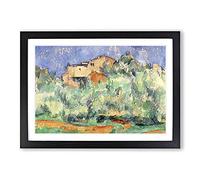 Big Box Art The Farm of Bellevue by Paul Cezanne Framed Wall Art Picture Print Ready to Hang, Black A2 (62 x 45 cm)