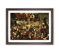 Big Box Art The Fight Between Carnival And Lent Framed Print A2 Walnut