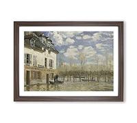 Big Box Art The Flood at Port-Marly by Alfred Sisley Framed Wall Art Picture Print Ready to Hang, Walnut A2 (62 x 45 cm)
