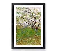 Big Box Art The Flowering Orchard by Vincent Van Gogh Framed Wall Art Picture Print Ready to Hang, Black A2 (62 x 45 cm)