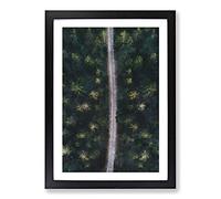 Big Box Art The Forest Road in Sweden Painting Framed Wall Art Picture Print Ready to Hang, Black A2 (62 x 45 cm)
