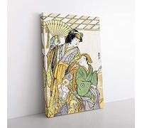 Big Box Art The Fourth Iwai Hanshiro by Katsukawa Shunsho Painting Canvas Wall Art Print Ready to Hang Picture, 76 x 50 cm (30 x 20 Inch), White, Beige, Cream, Green, Black