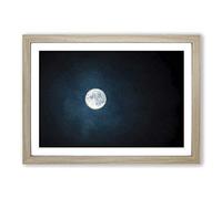 Big Box Art The Full Moon at Midnight Framed Wall Art Picture Print Ready to Hang, Oak A2 (62 x 45 cm)