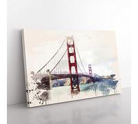 Big Box Art The Golden Gate Bridge San Francisco California (7) French Cream Canvas Wall Art Print Ready to Hang Picture, 76 x 50 cm (30 x 20 Inch), Multi-Coloured