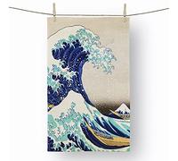 Big Box Art The Great Wave off Kanagawa by Katsushika Hokusai - 100% Cotton (72 x 44 cm) Kitchen Tea Towel, Dish Cloth for Drying, Cleaning and Washing - Absorbent and Quick Drying