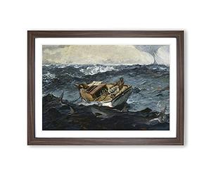 Big Box Art The Gulf Stream by Winslow Homer Framed Wall Art Picture Print Ready to Hang, Walnut A2 (62 x 45 cm)